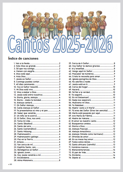 cantoral misa domingo 2025 2026 en pdf interactivo